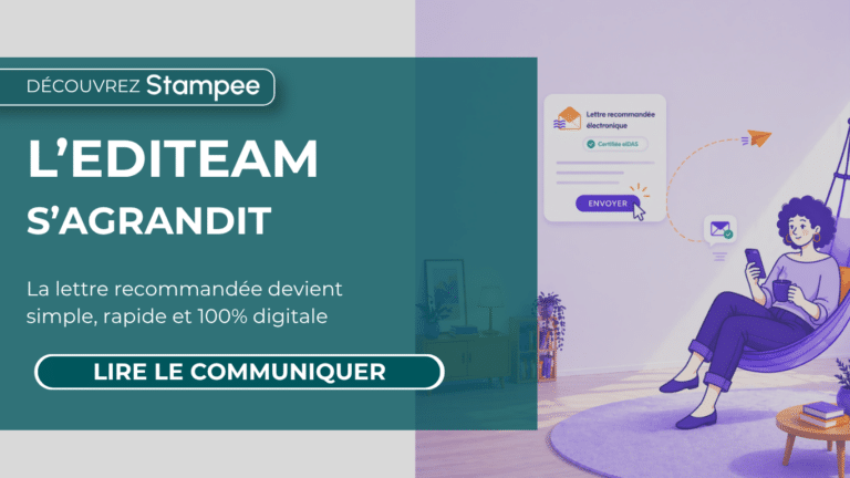 Stampee lettre recommandée électronique dématérialisation simplicité d'usage 1 clic professionnels particuliers traçabilité eIDAS
